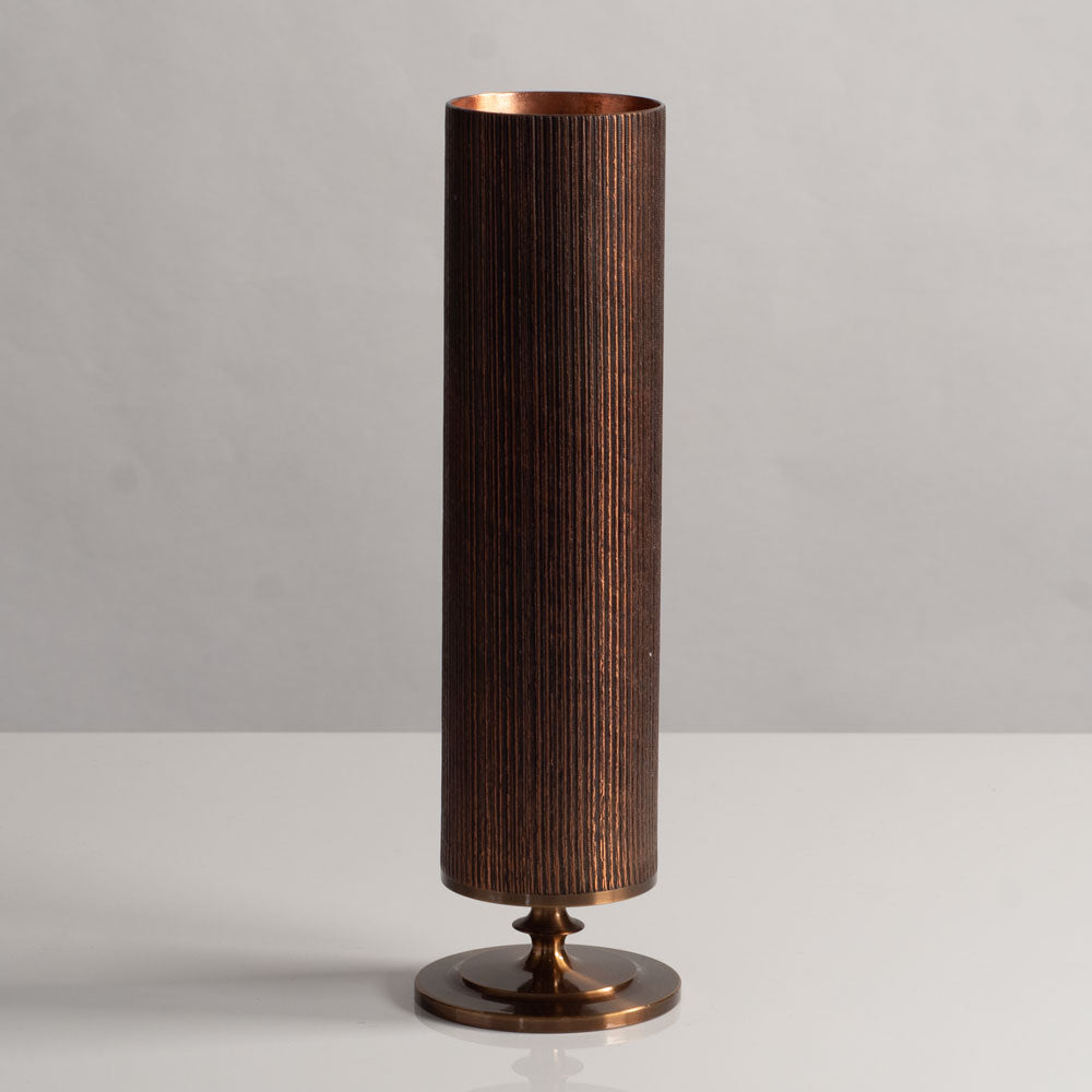 Copper plated midcentury brass vase L3928