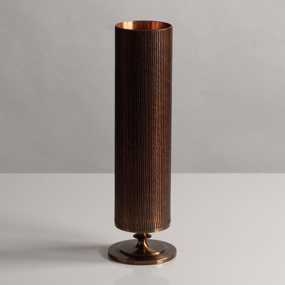 Copper plated midcentury brass vase L3928