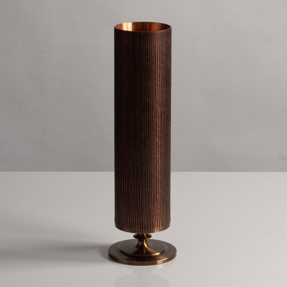 Copper plated midcentury brass vase L3928
