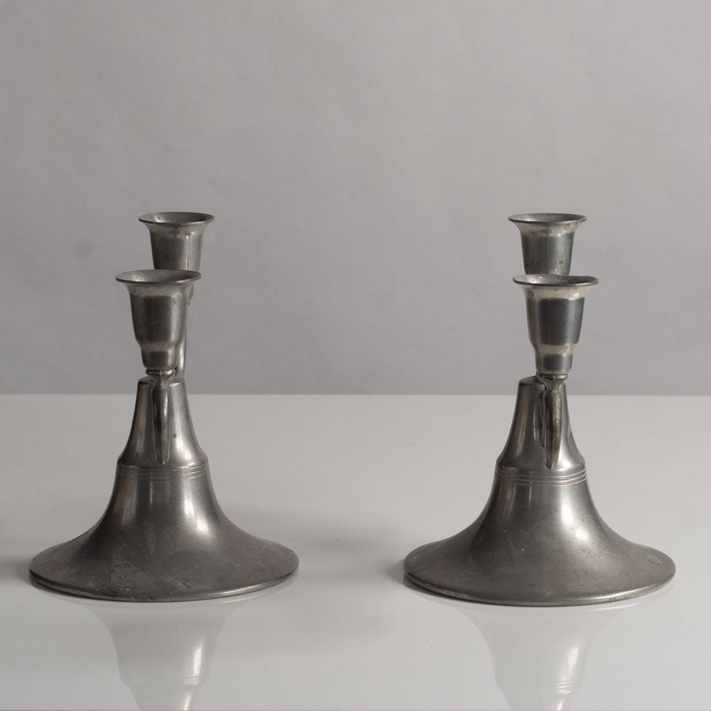 Pair of Swedish pewter candlesticks L3817