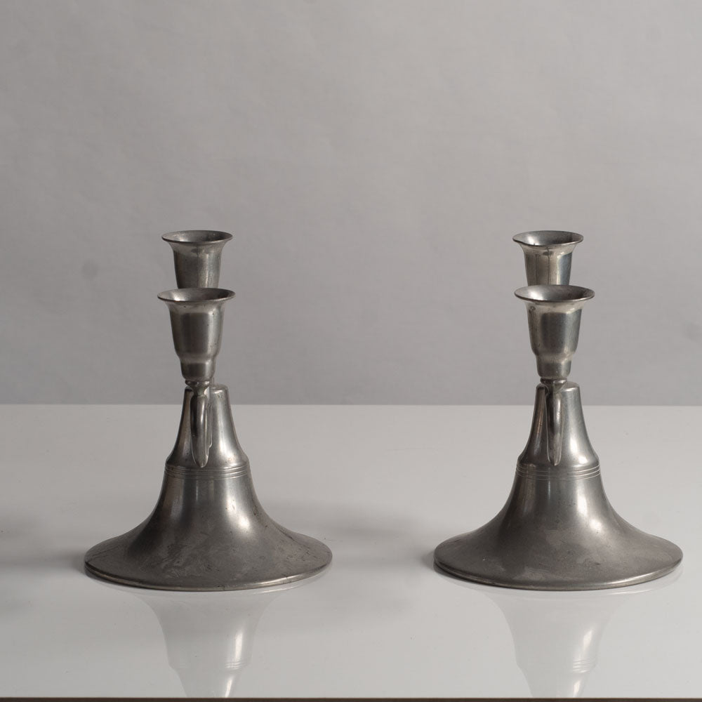Pair of Swedish pewter candlesticks L3817
