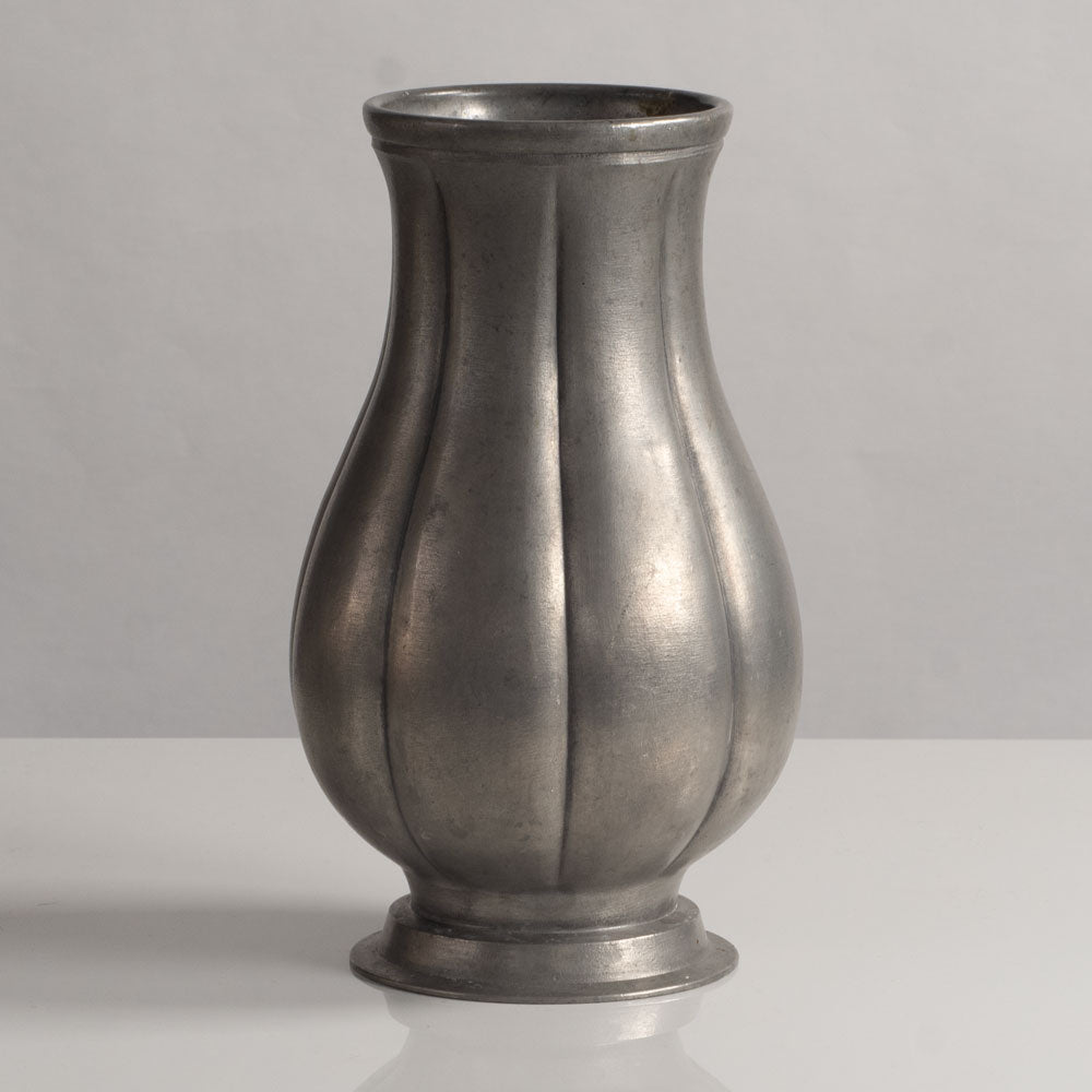 Edvin Ollers for Schreuder & Olsson, Sweden, pewter footed vase M4044