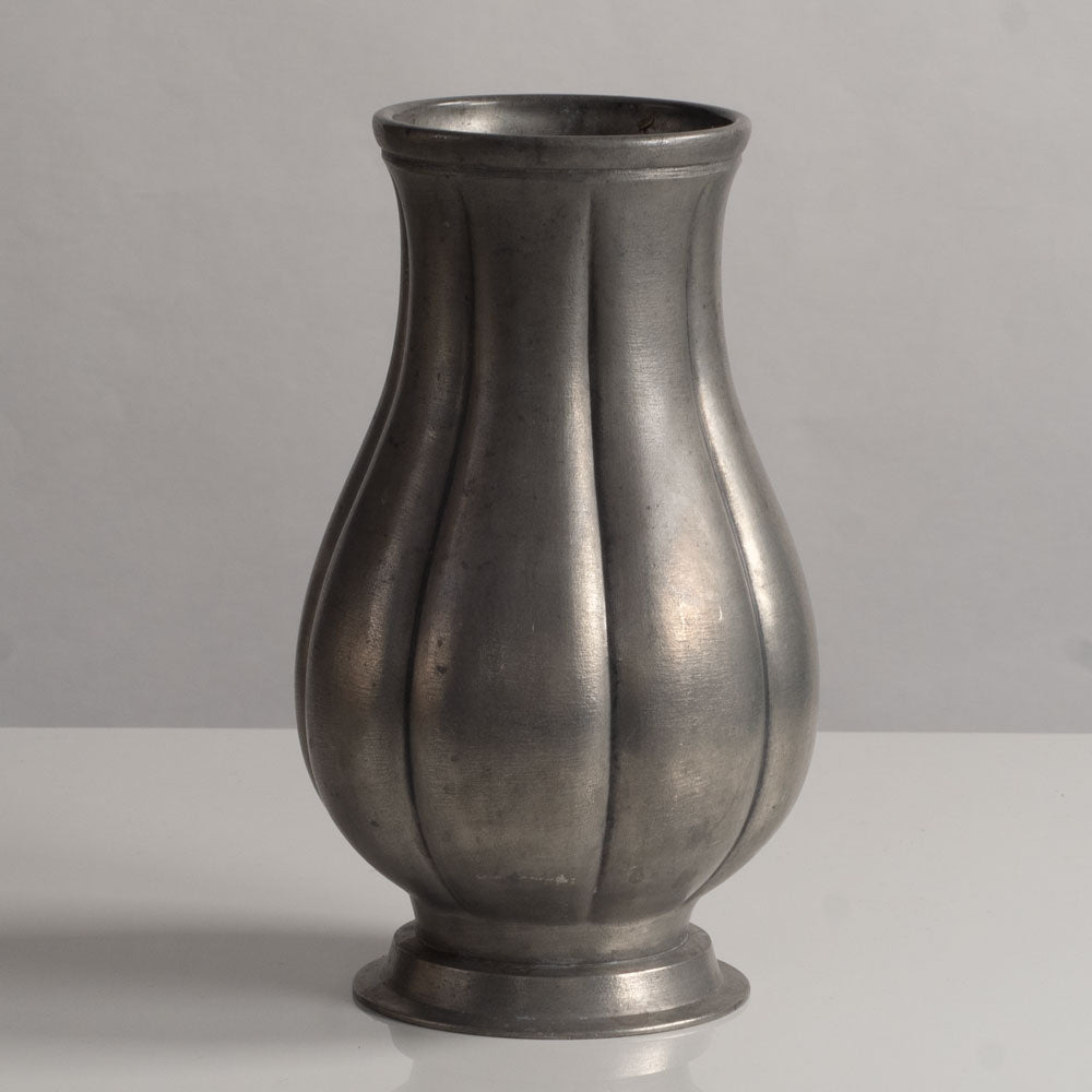 Edvin Ollers for Schreuder & Olsson, Sweden, pewter footed vase M4044