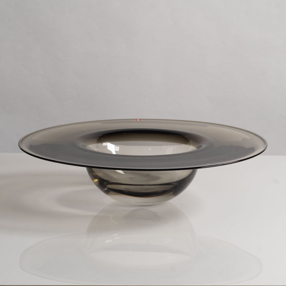 Timo Sarpaneva for Iittala, Finland, smoked glass "Cardinal's Hat" bowl M4084