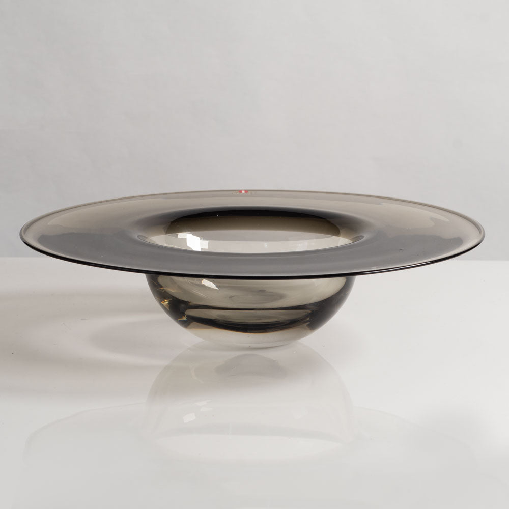 Timo Sarpaneva for Iittala, Finland, smoked glass "Cardinal's Hat" bowl M4084
