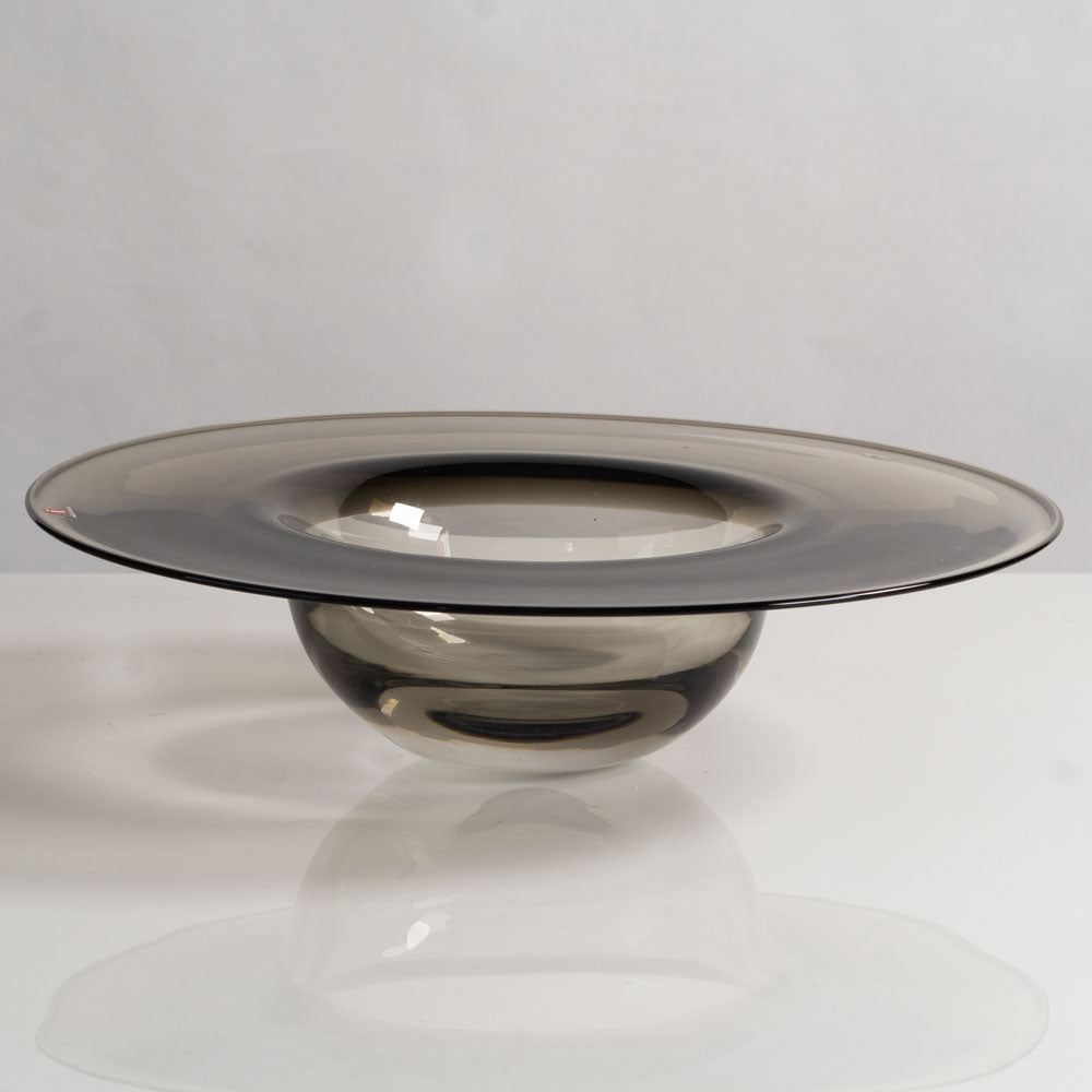 Timo Sarpaneva for Iittala, Finland, smoked glass "Cardinal's Hat" bowl M4084