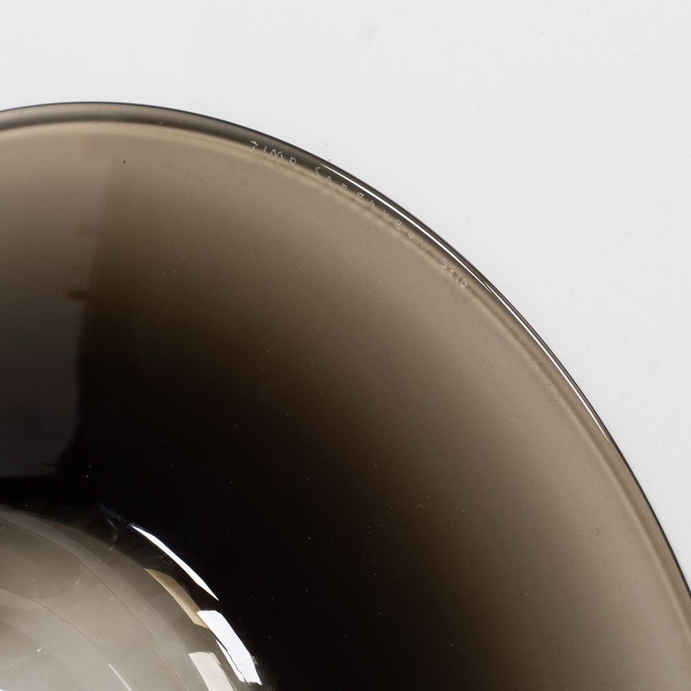 Timo Sarpaneva for Iittala, Finland, smoked glass "Cardinal's Hat" bowl M4084