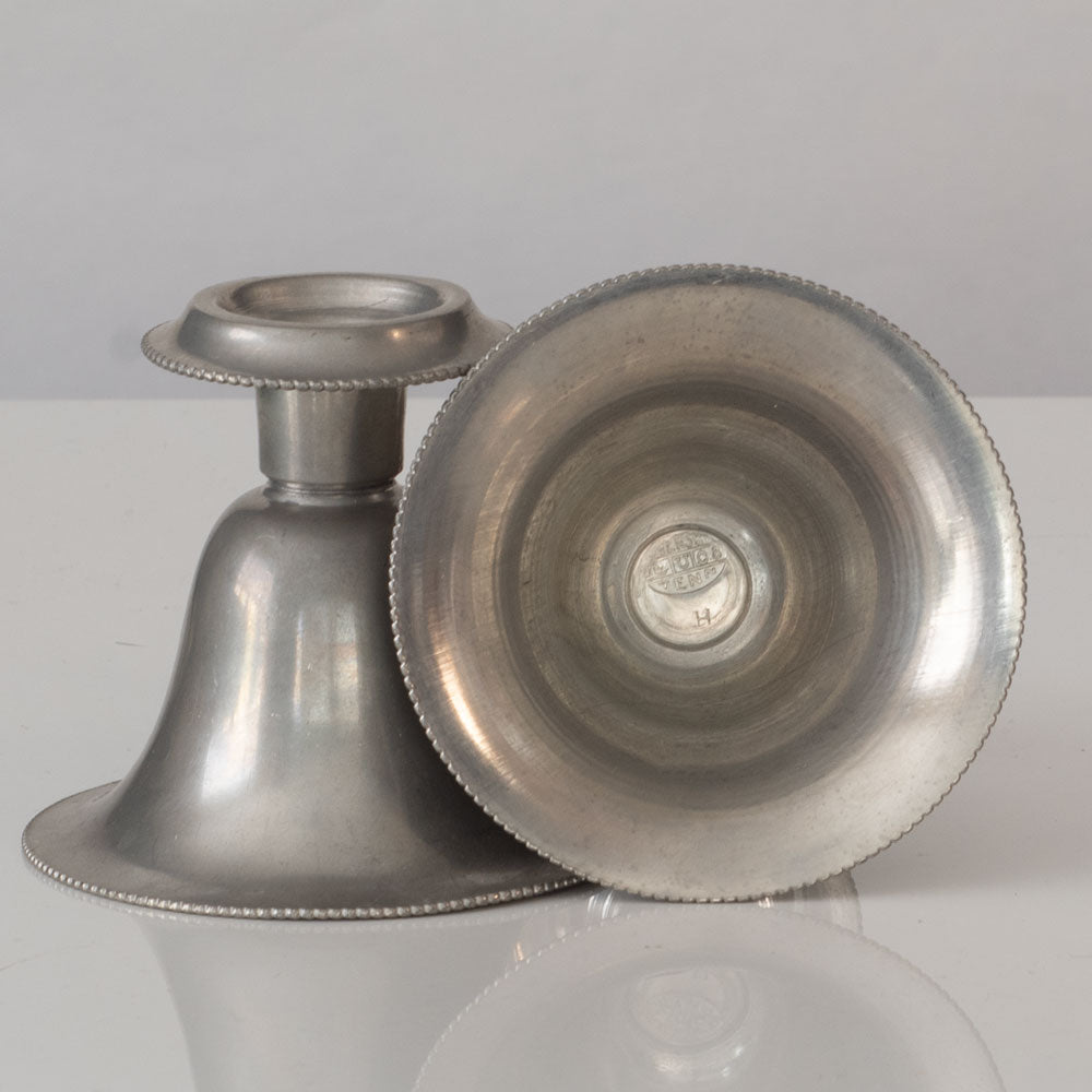 Pair of Swedish pewter candle holders L3513