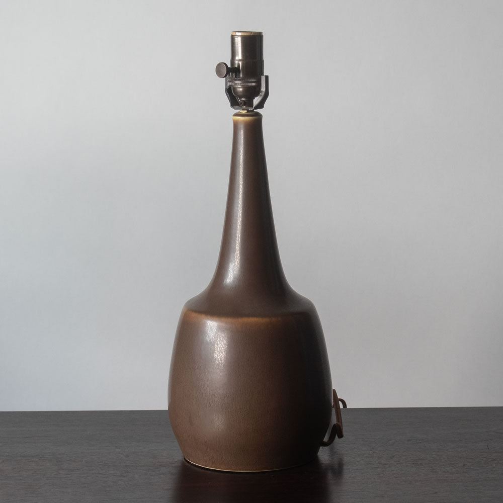 Per Linneman-Schmidt at Palshus, Denmark, stoneware table lamp with brown haresfur glaze N6465