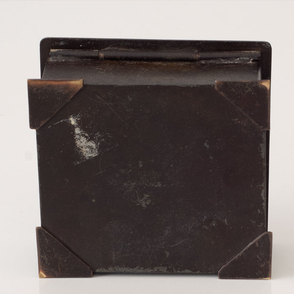 Ildfast Kunst, Denmark, bronze box with wood interior L3286