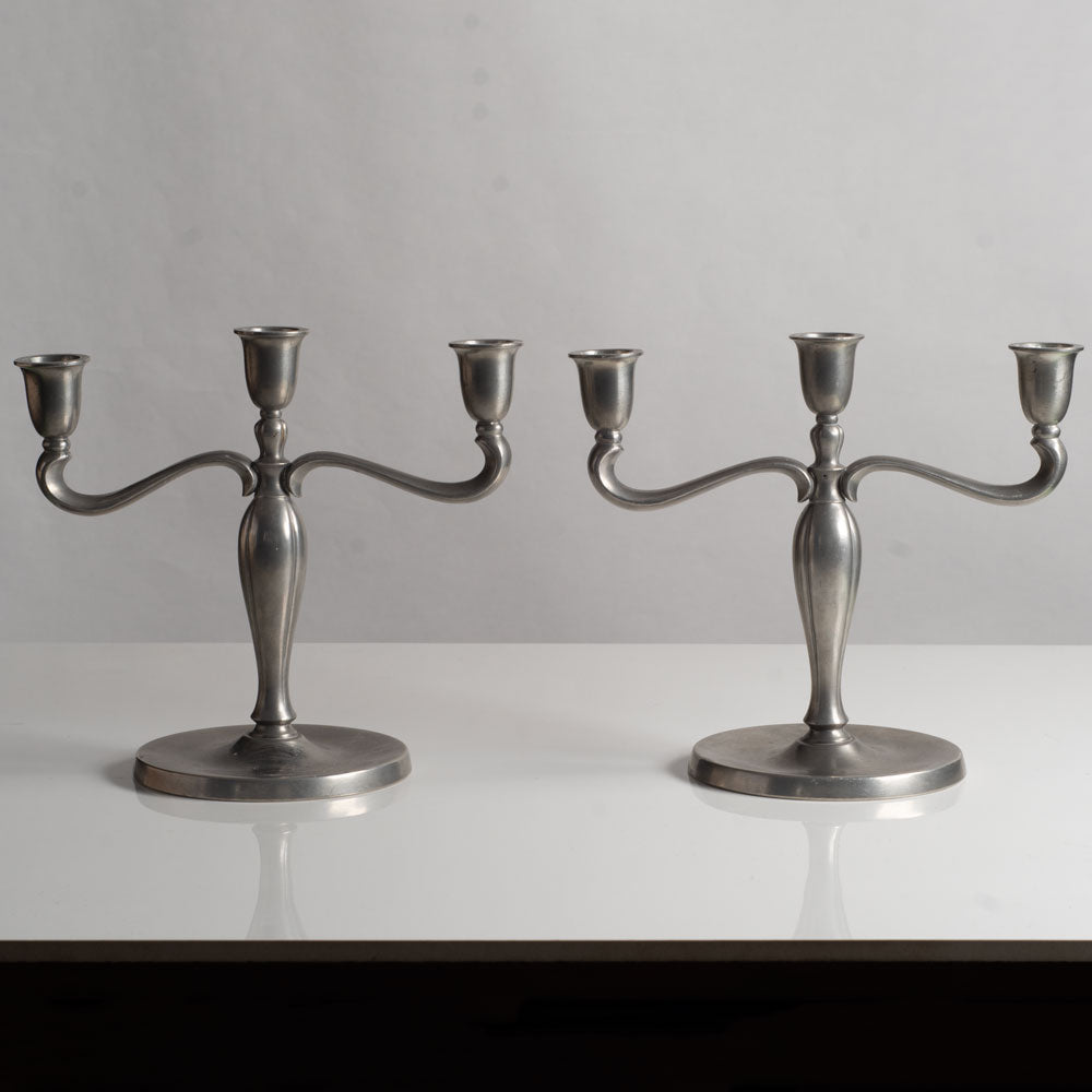 Pair of Swedish pewter candelabras GAB L3402