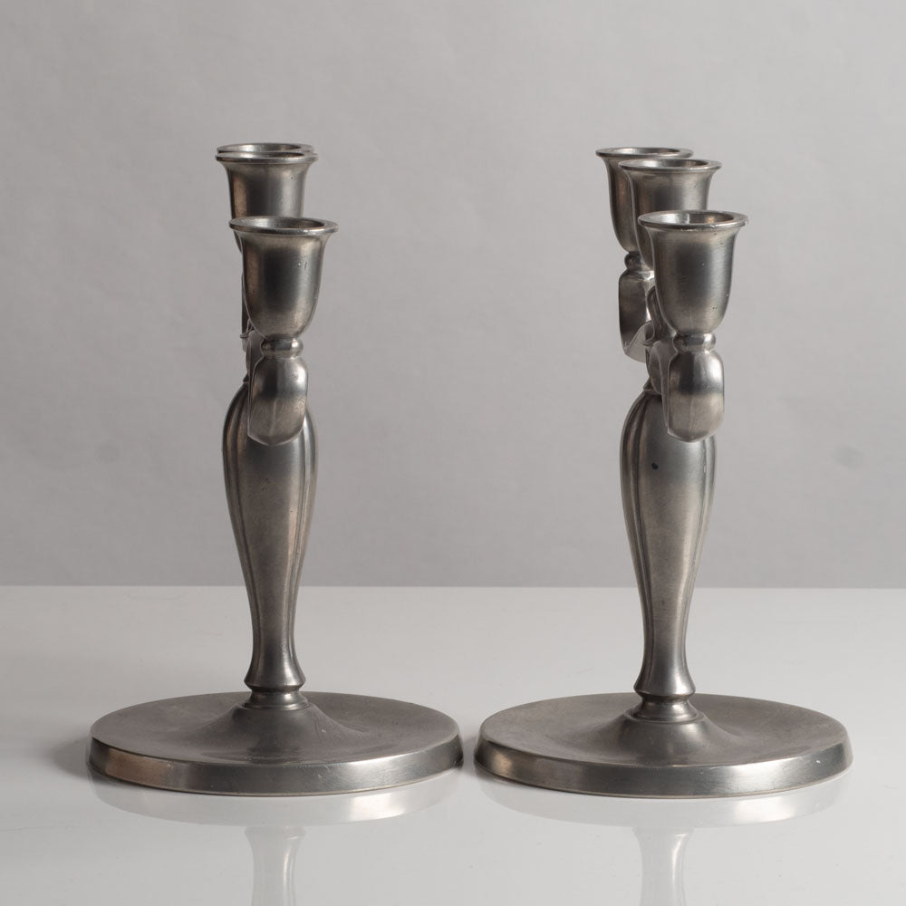 Pair of Swedish pewter candelabras GAB L3402