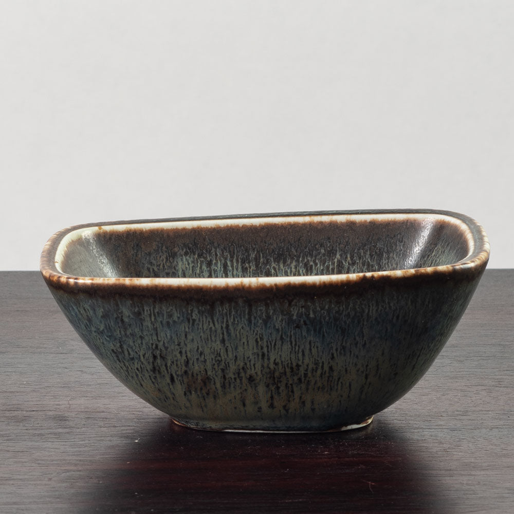 Gunnar Nylund for Rörstrand, Sweden, ceramic bowl with blue and brown glaze H1609