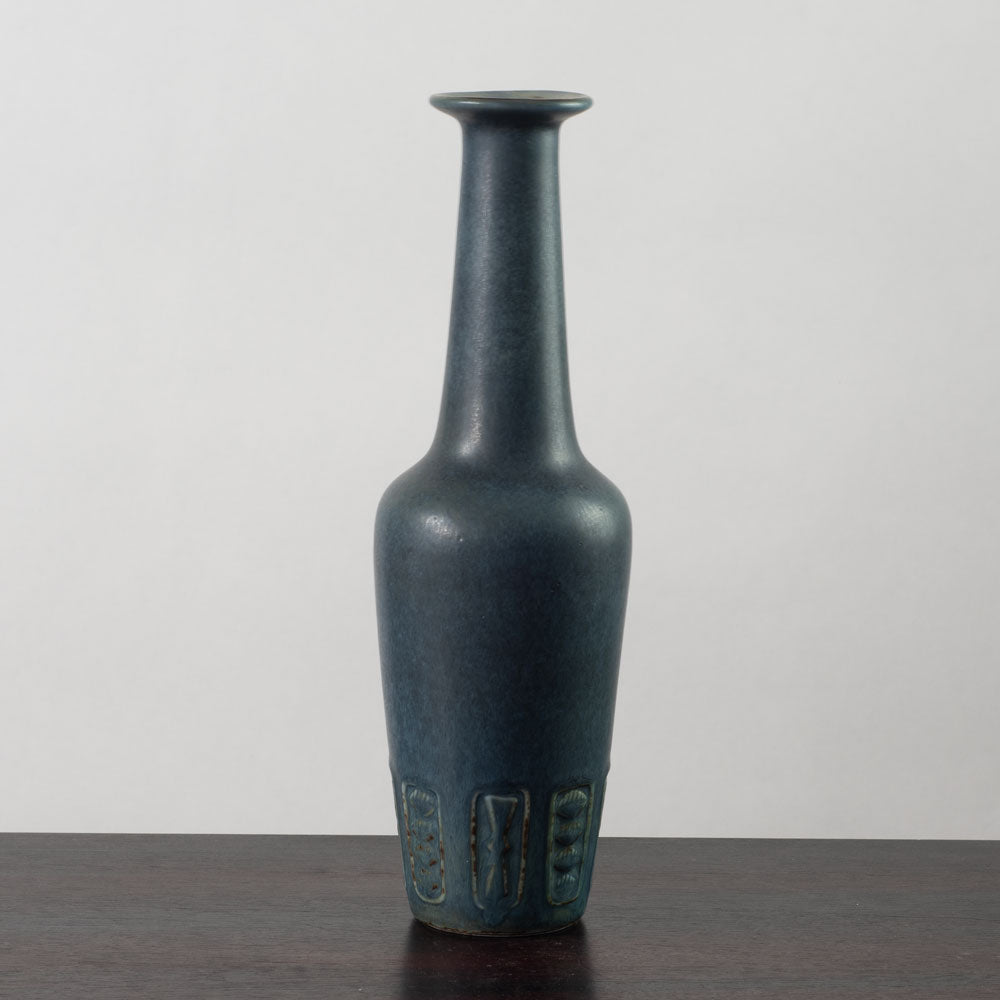 Gunnar Nylund for Rörstrand, Sweden, stoneware vase with blue glaze H1313