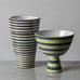 Two green and white faience vessels by Stig Lindberg for Gustavsberg