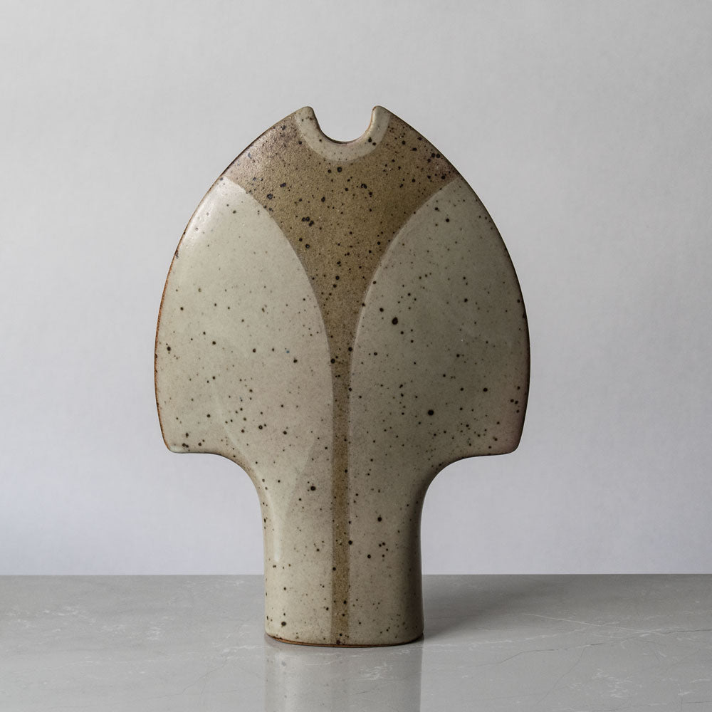 Karl Scheid, Germany, sculptural vessel with brown glaze J1740