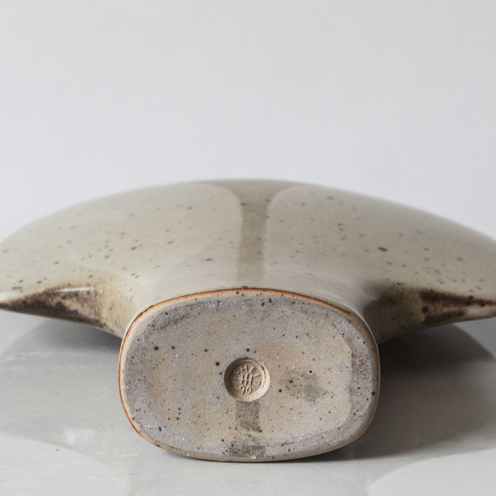 Karl Scheid, Germany, sculptural vessel with brown glaze J1740