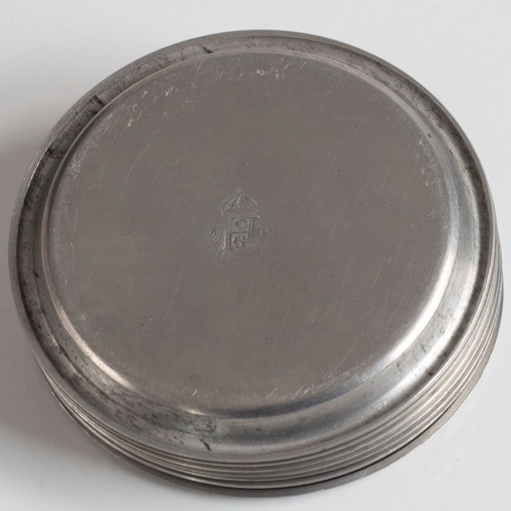CG Hallberg, Sweden, set of seven pewter coasters L3370