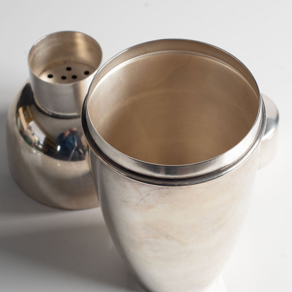 Nickle silver cocktail shaker for CG Hallberg, Sweden L3187