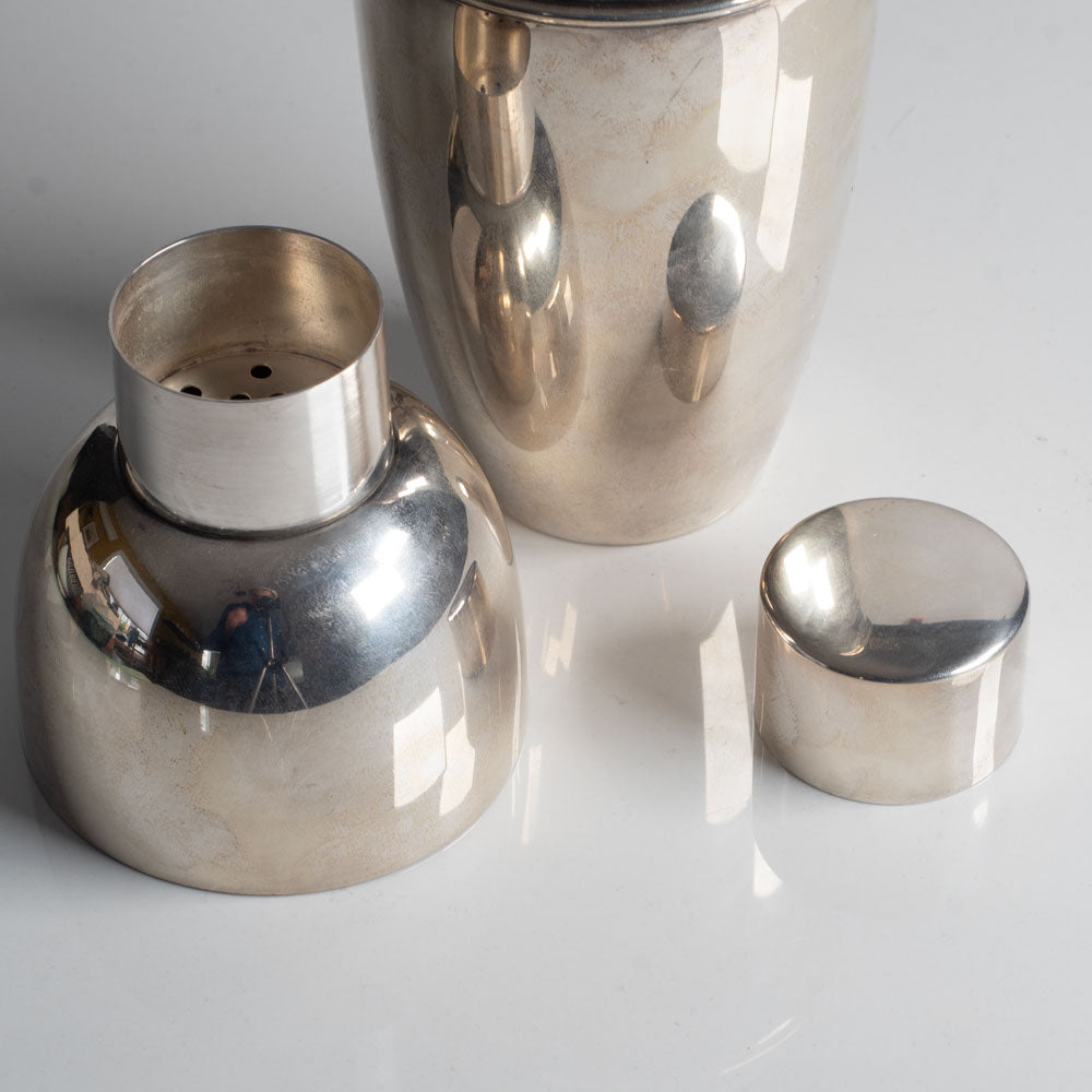 Nickle silver cocktail shaker for CG Hallberg, Sweden L3187