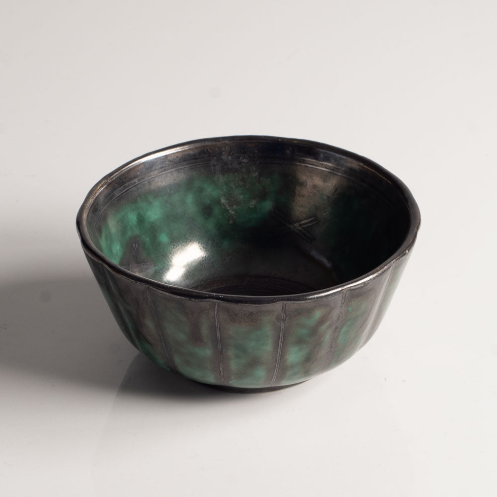 Wilhelm Kåge for Gustavsberg, Sweden, stoneware "Argenta" bowl L3901