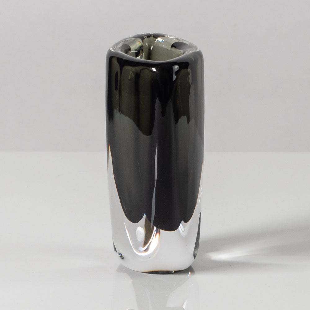 Nils Landberg for Orrefors, Sweden, Gray glass "Sommerso" vase H1364