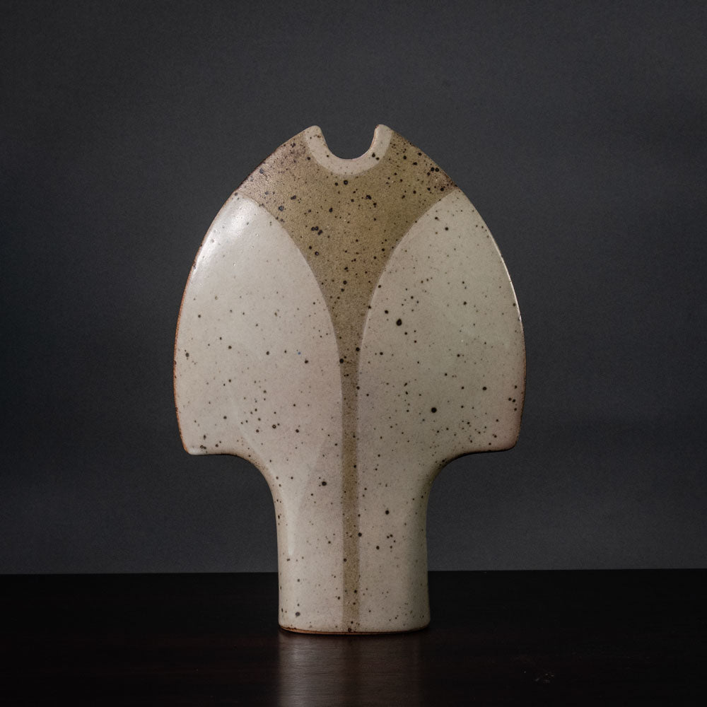 Karl Scheid, Germany, sculptural vessel with brown glaze J1740