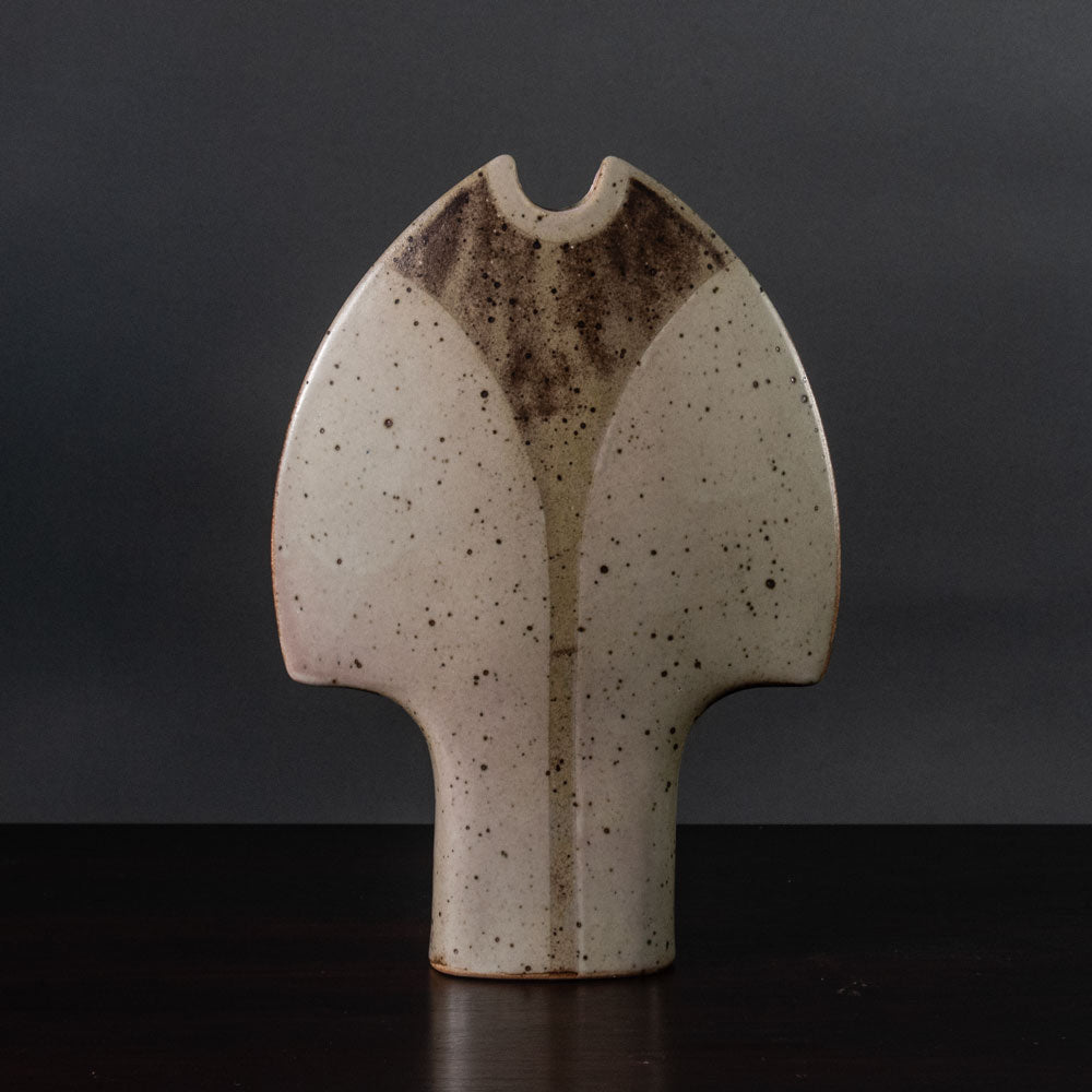 Karl Scheid, Germany, sculptural vessel with brown glaze J1740