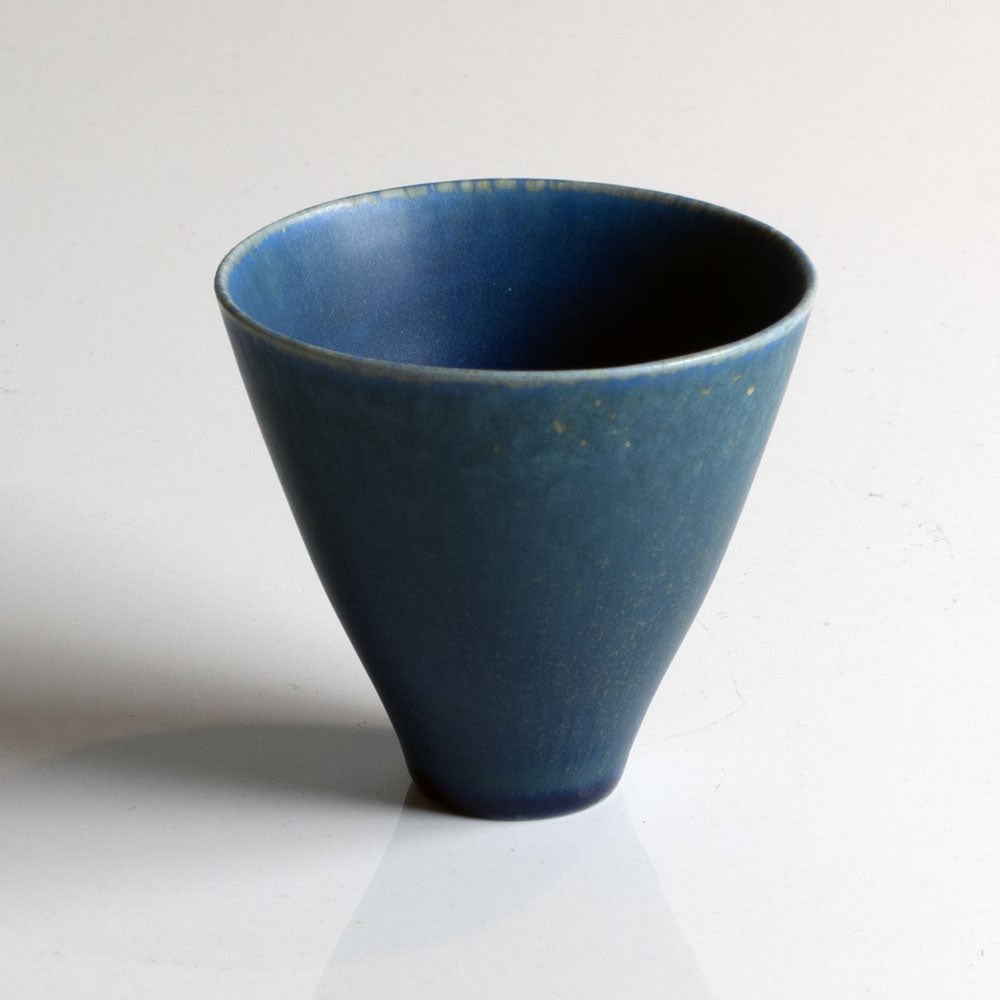 Stig Lindberg for Gustavsberg, Sweden, small vase with matte blue glaze L3609