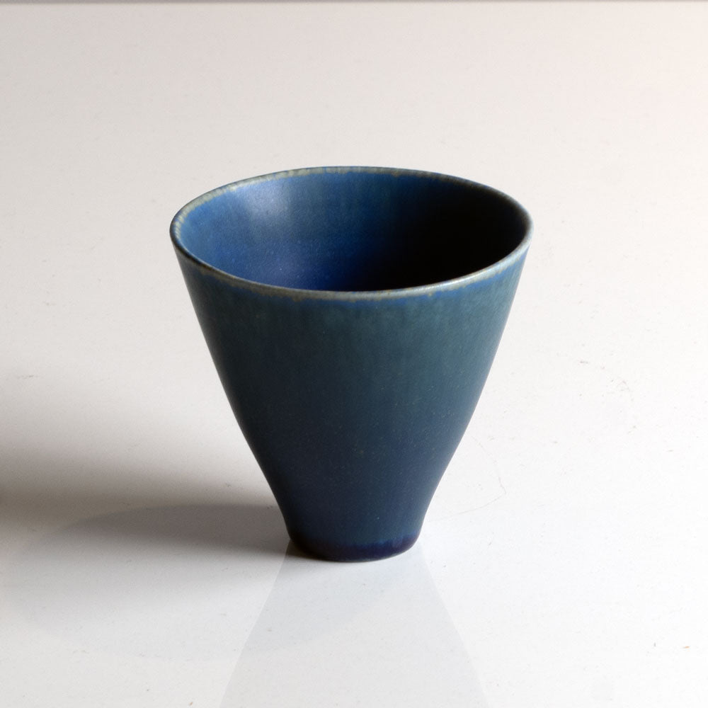 Stig Lindberg for Gustavsberg, Sweden, small vase with matte blue glaze L3609