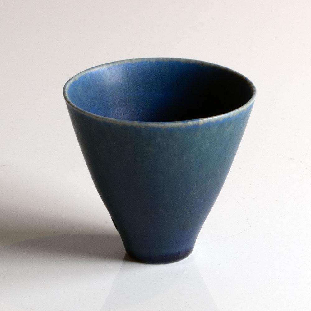 Stig Lindberg for Gustavsberg, Sweden, small vase with matte blue glaze L3609
