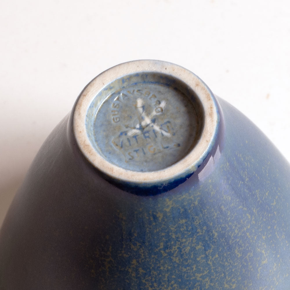 Stig Lindberg for Gustavsberg, Sweden, small vase with matte blue glaze L3609