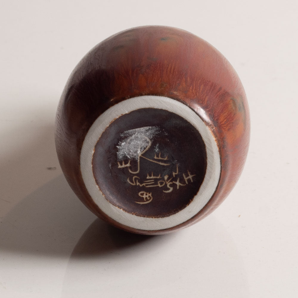 Carl Harry Stålhane for Rörstrand, Sweden, miniature case with brown haresfur glaze L3297