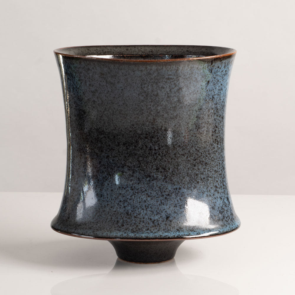 Karl Scheid, Germany, unique stoneware vase with glossy blue glaze L3752