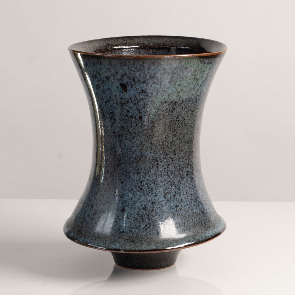 Karl Scheid, Germany, unique stoneware vase with glossy blue glaze L3752