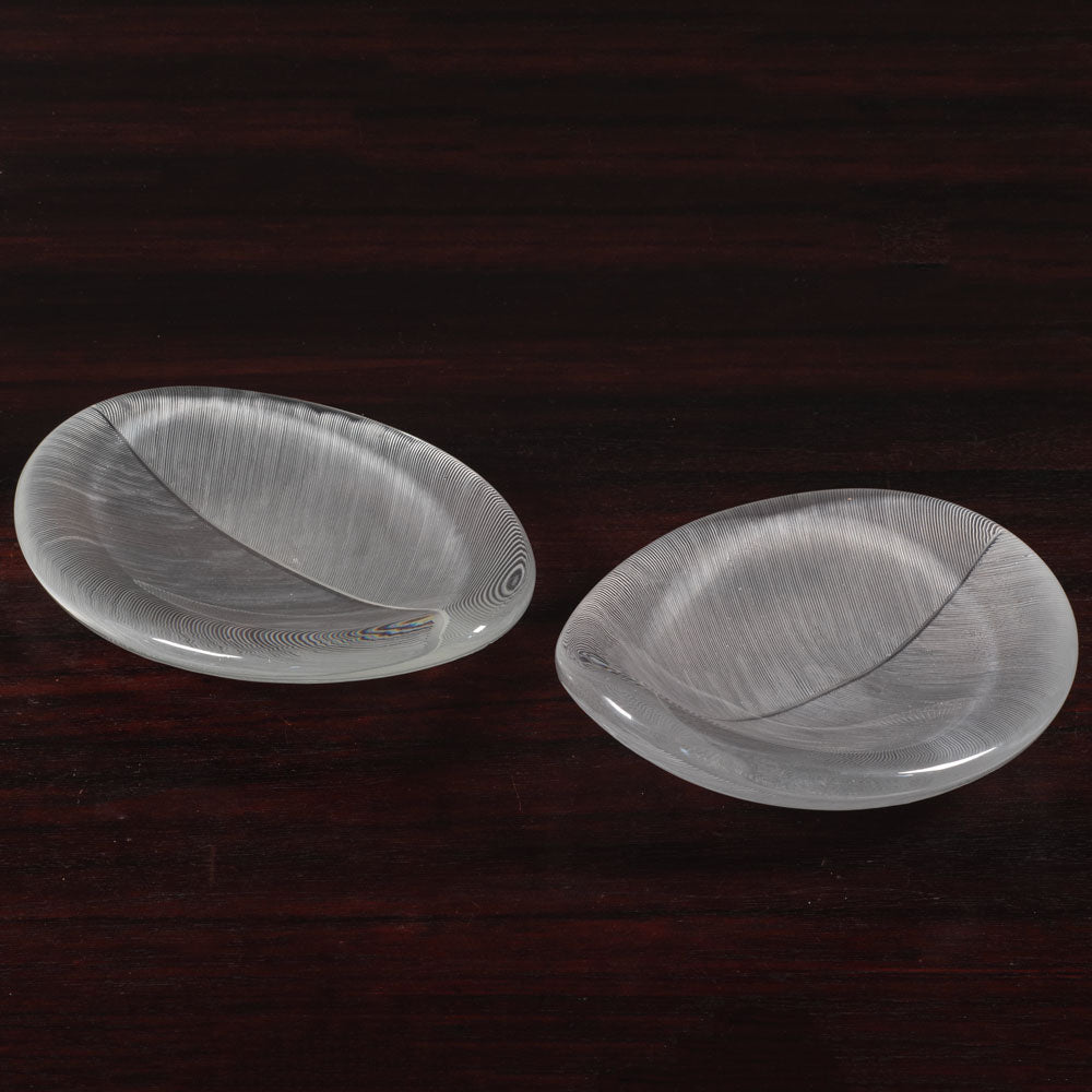 Two comb cut leaf dishes by Tapio Wirkkala for Iittala, Finland