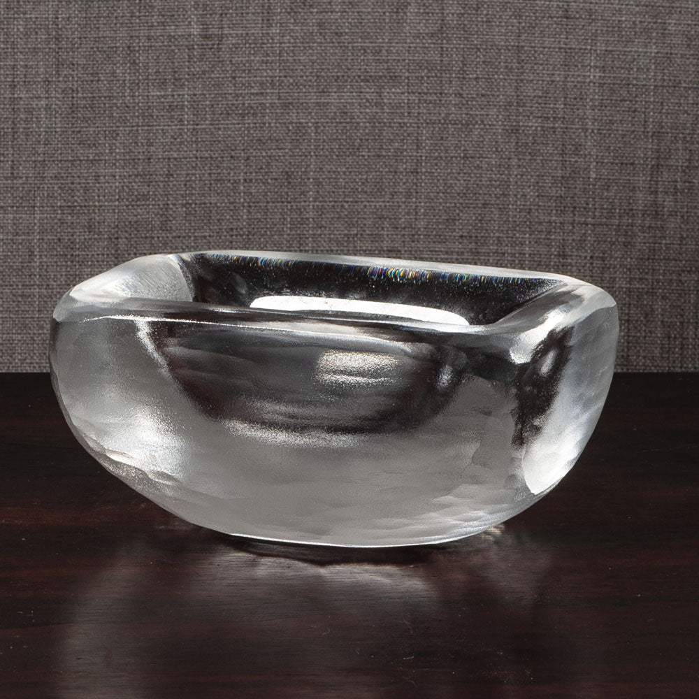 Vicke Lindstrand for Orrefors, Sweden, large rectangular frosted glass bowl M4076