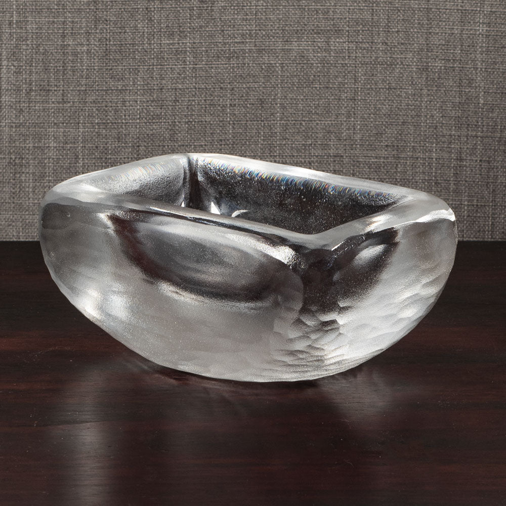 Vicke Lindstrand for Orrefors, Sweden, large rectangular frosted glass bowl M4076