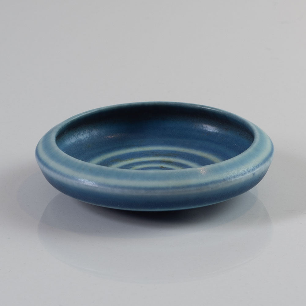 Gunnar Nylund for Rörstrand, Sweden, stoneware miniature bowl with blue patterned glaze K2600