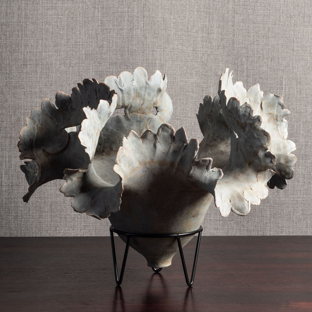 Ursula Morley Price, Uk, unique sculptural bowl on stand E7163