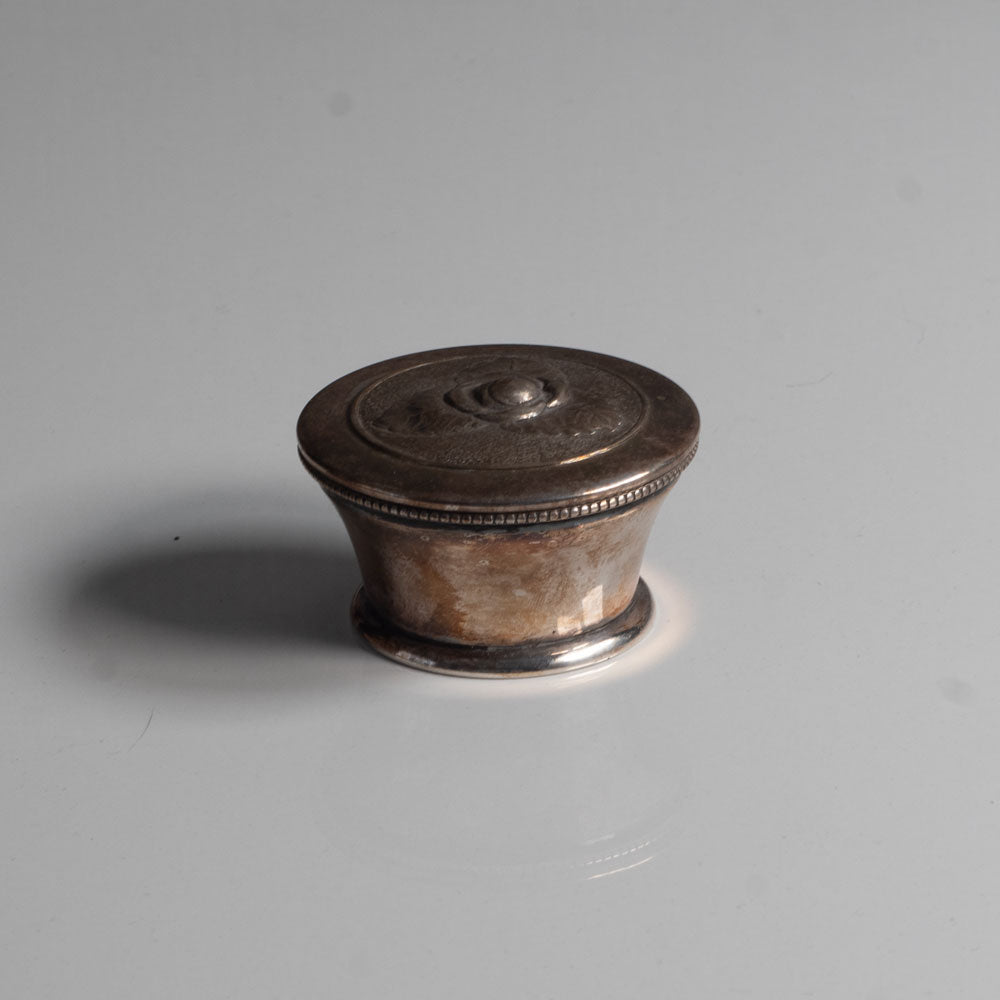 Silver plate jar with lid for Prima, Sweden L1698