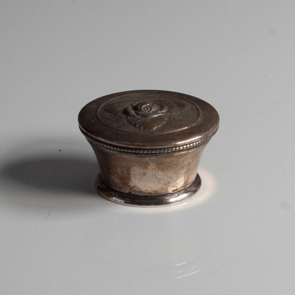 Silver plate jar with lid for Prima, Sweden L1698