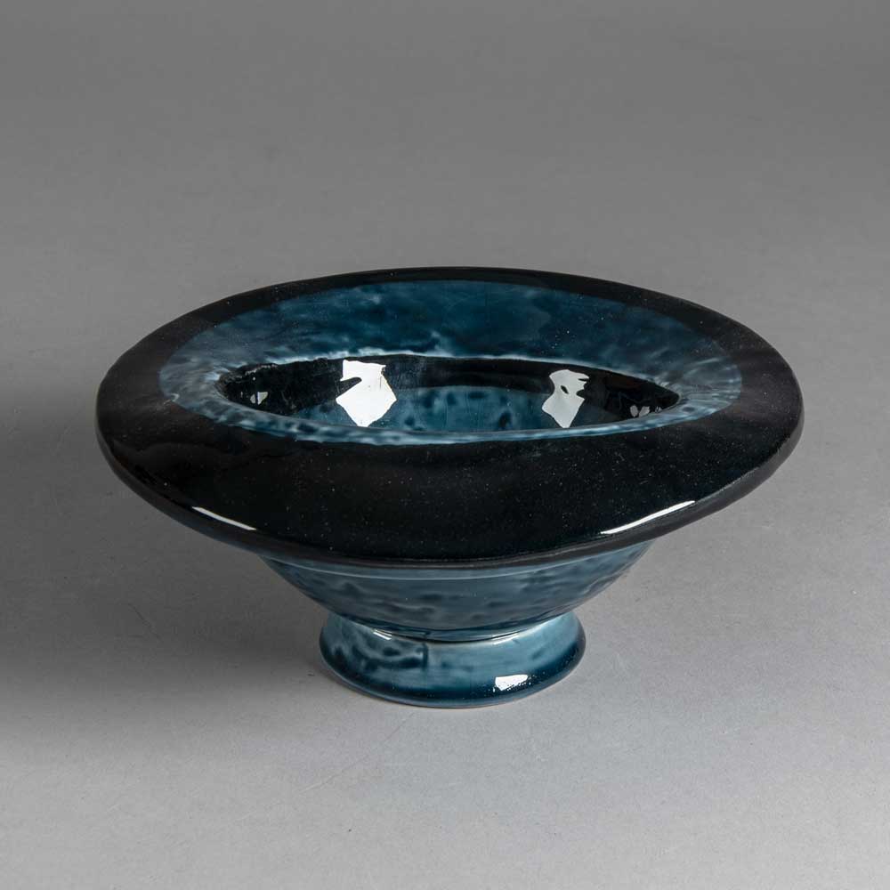 Vilhelm Bjerke Petersen for Rörstrand, Sweden, bowl with blue and black glaze H1278
