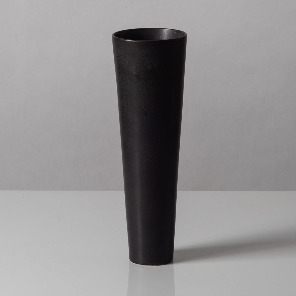 Group of six dark brown vases by Carl Harry Stålhane for Rörstrand, Sweden
