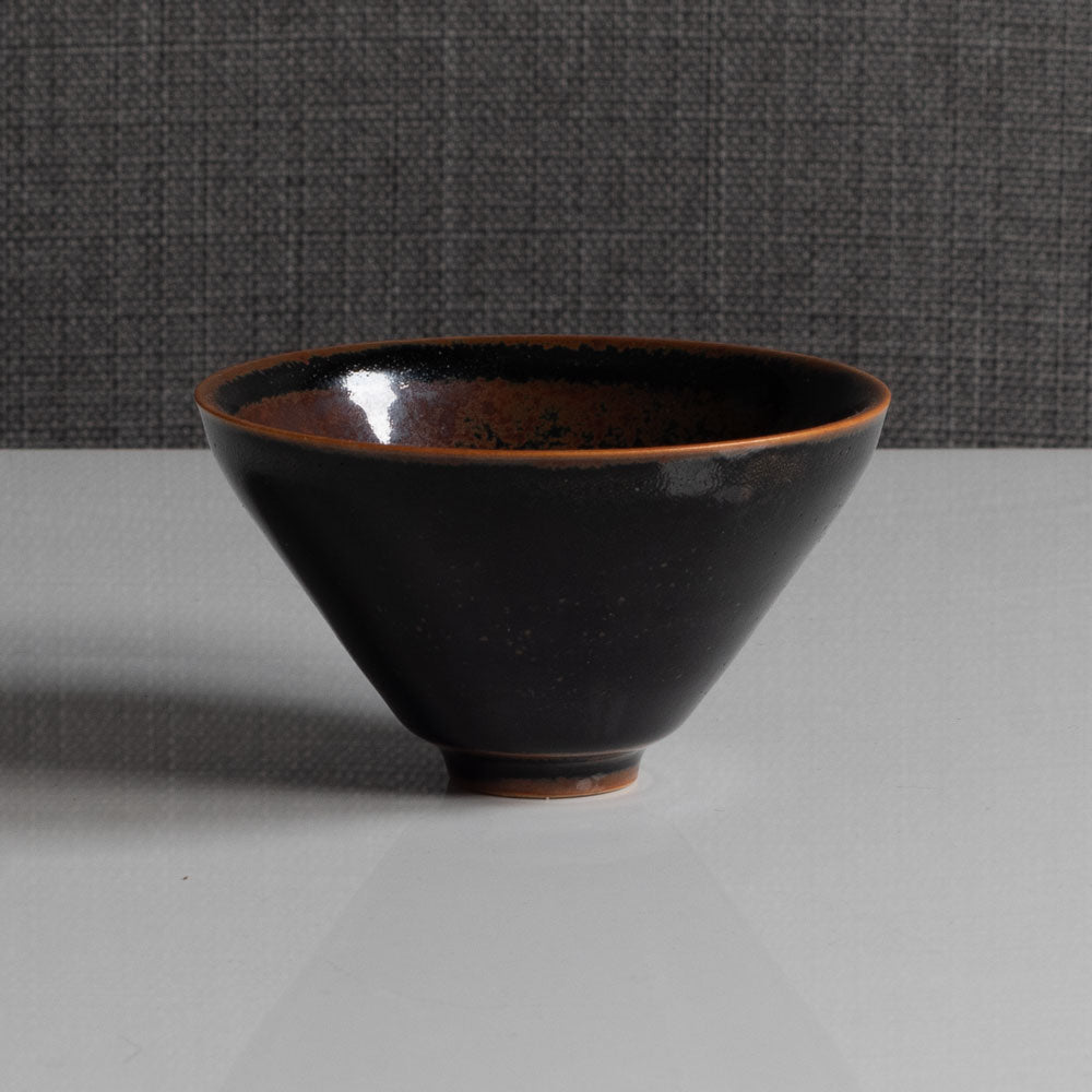 Nils Thorsson for Royal Copenhagen, stoneware bowl with black and brown tenmoku glaze L3400