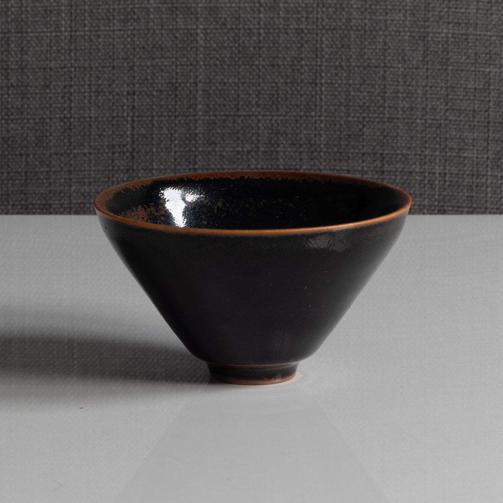 Nils Thorsson for Royal Copenhagen, stoneware bowl with black and brown tenmoku glaze L3400
