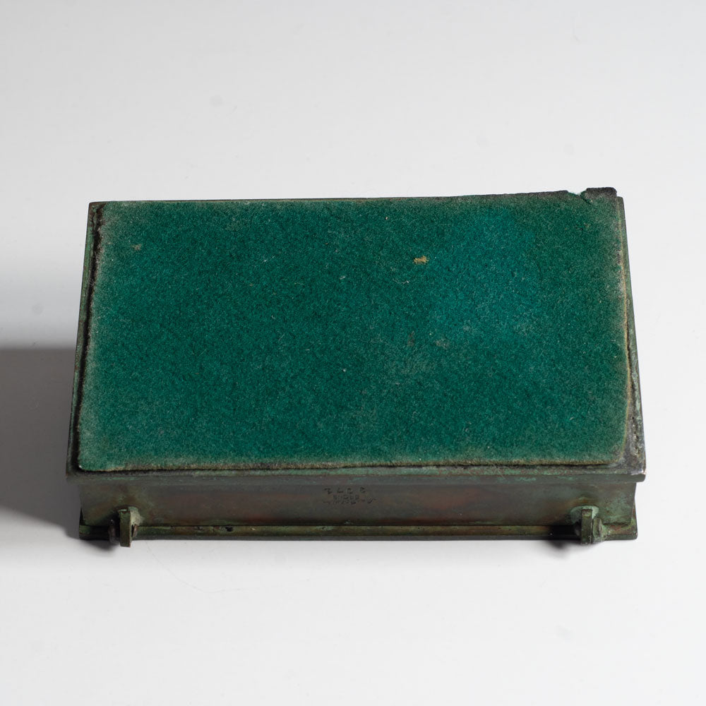Sune Bäckström, Sweden, bronze lidded box with handle L3722