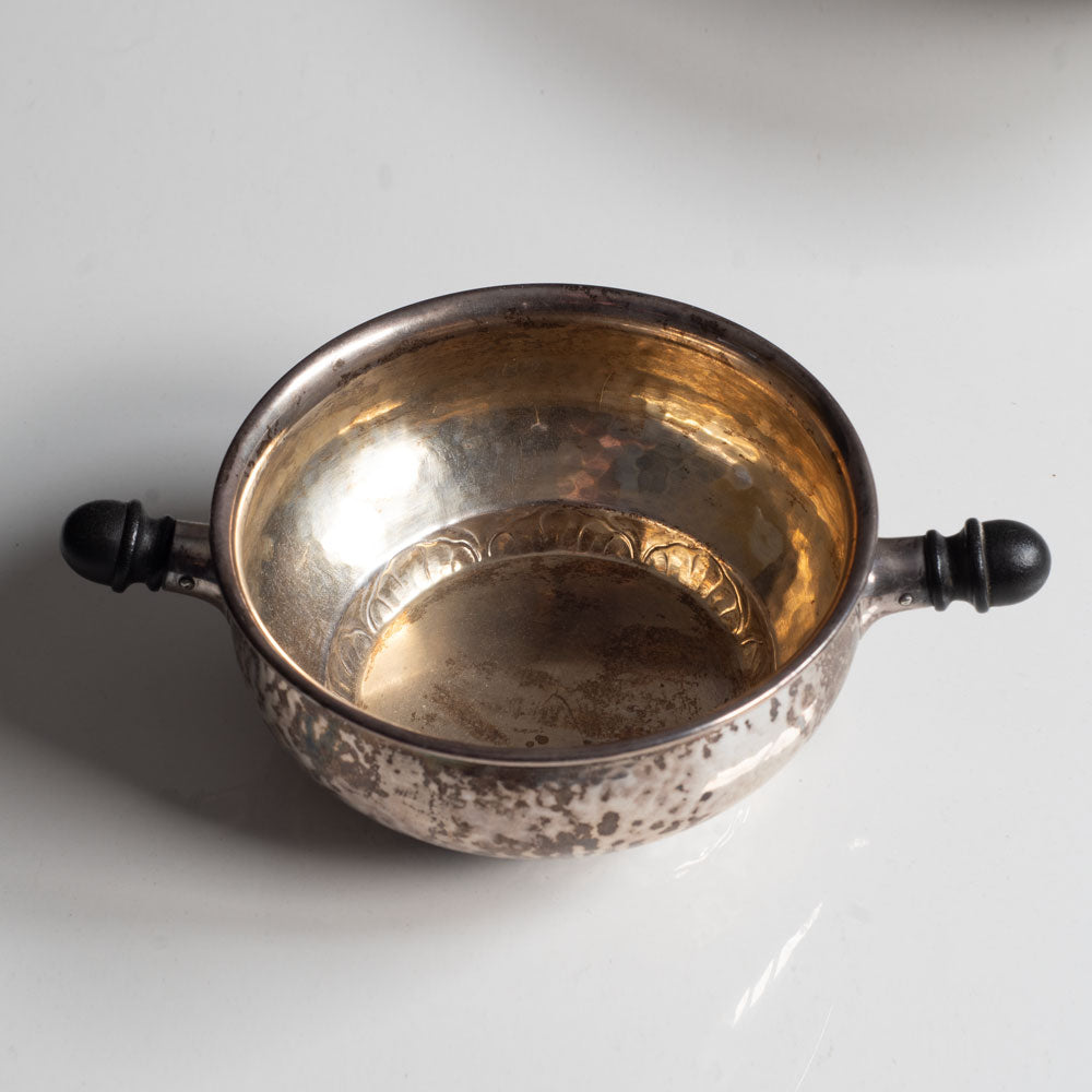 Johannes Siggaard, Denmark, sterling silver sugar bowl with handles J1723