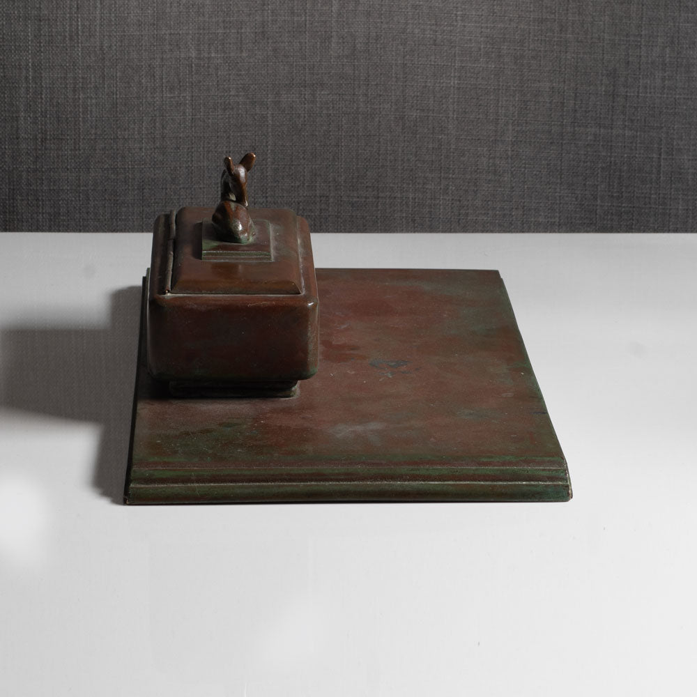 Sune Backstroms, Sweden, bronze inkwell with tray L3941