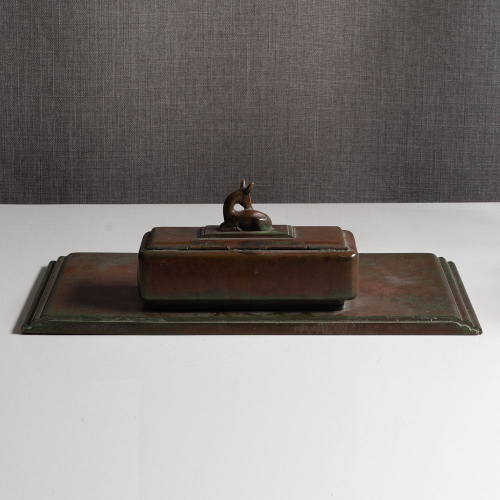 Sune Backstroms, Sweden, bronze inkwell with tray L3941